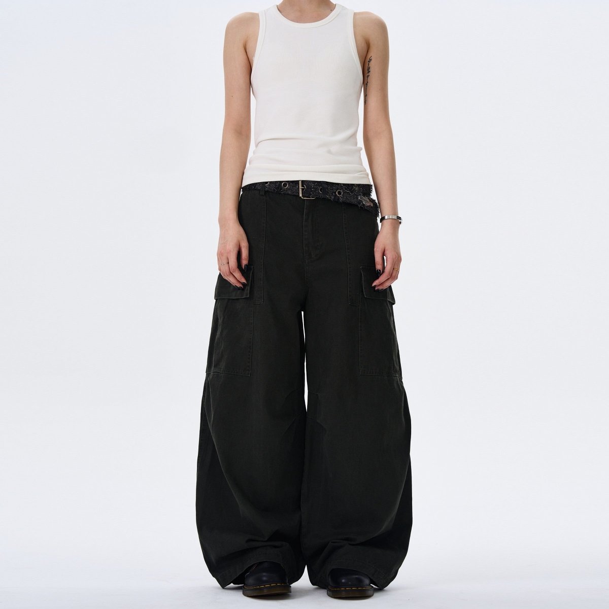Loose Deconstructed Design Work Baggy Pants - Dekayed