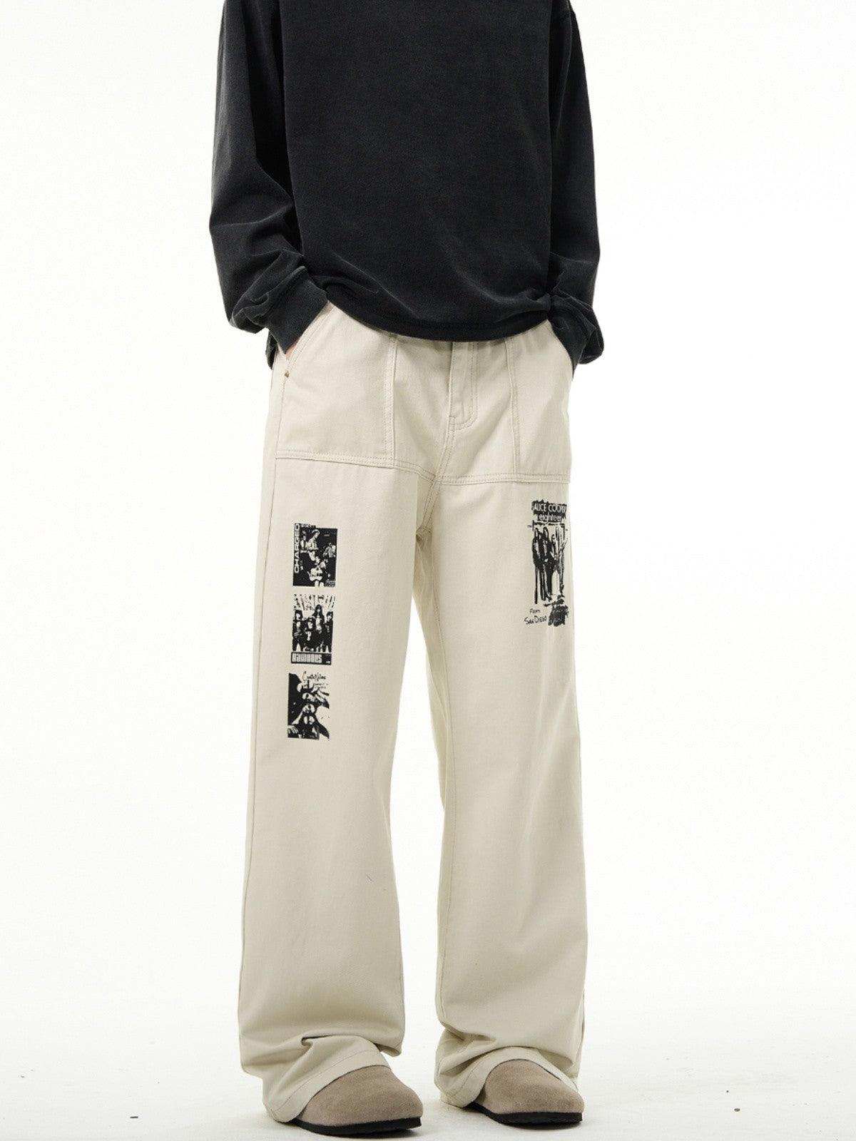 MADWITCH Magazine Punk band print Jeans - Dekayed