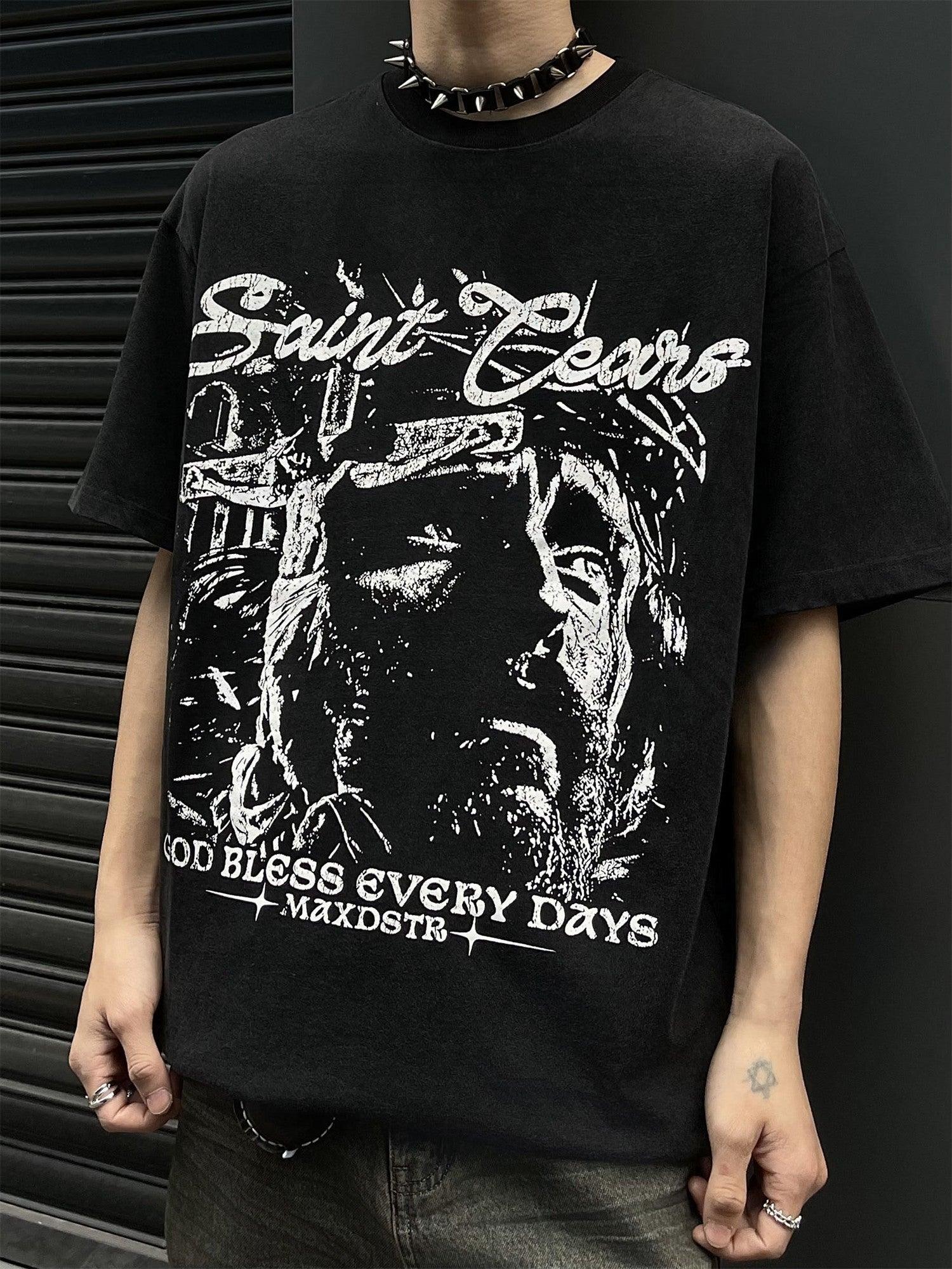 MaxDstr distressed heavyweight saint tears - Dekayed