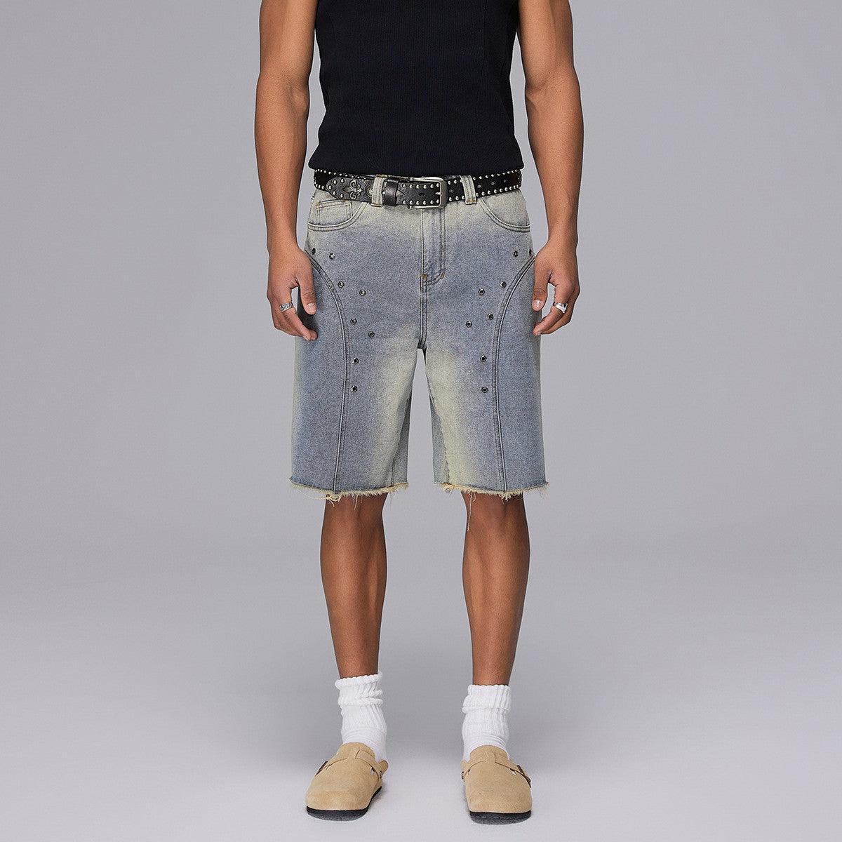 Metal punched denim Jorts - Dekayed