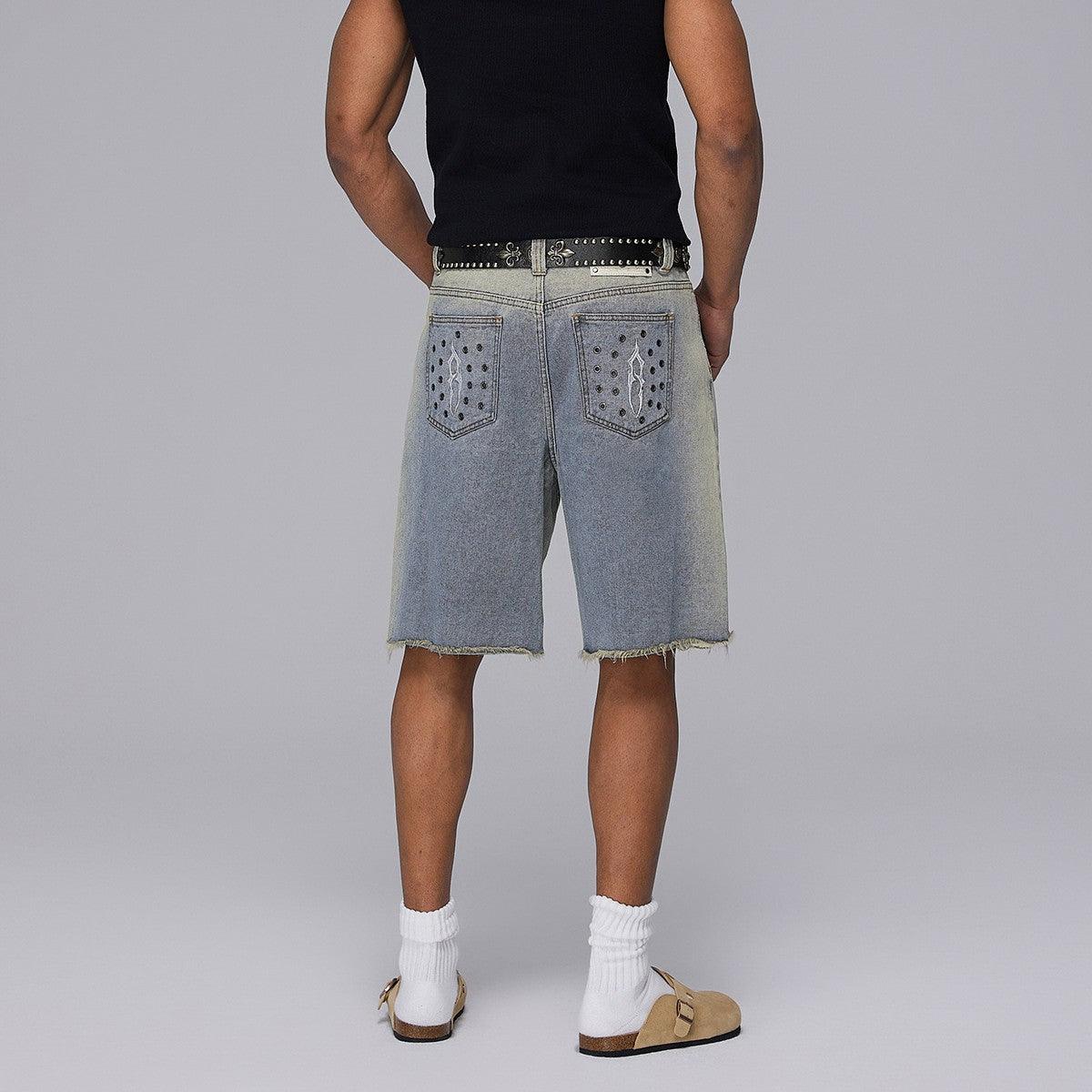 Metal punched denim Jorts - Dekayed