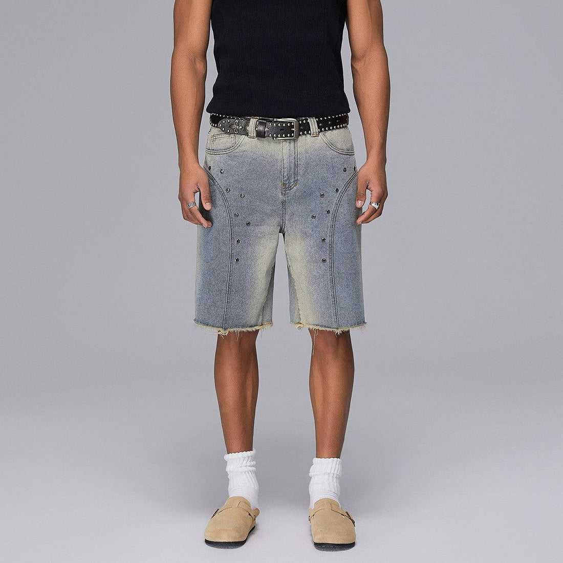 Metal punched denim Jorts - Dekayed