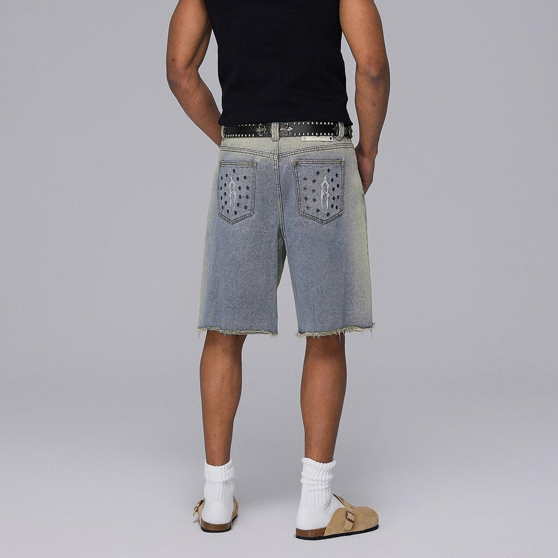 Metal punched denim Jorts - Dekayed