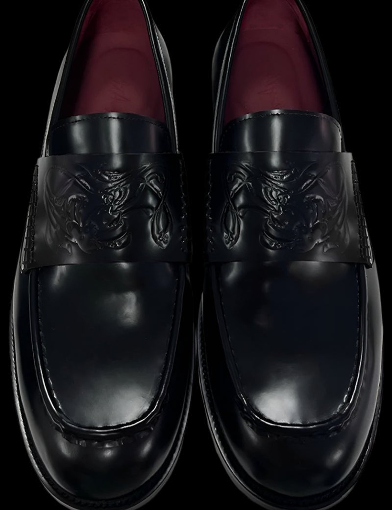 Midnight Leather Loafers - Dekayed