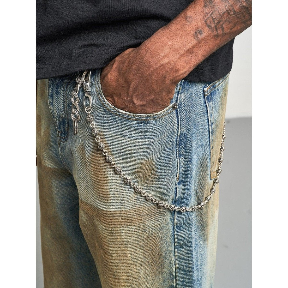 Mud Dye Ripped Baggy Jeans - Dekayed