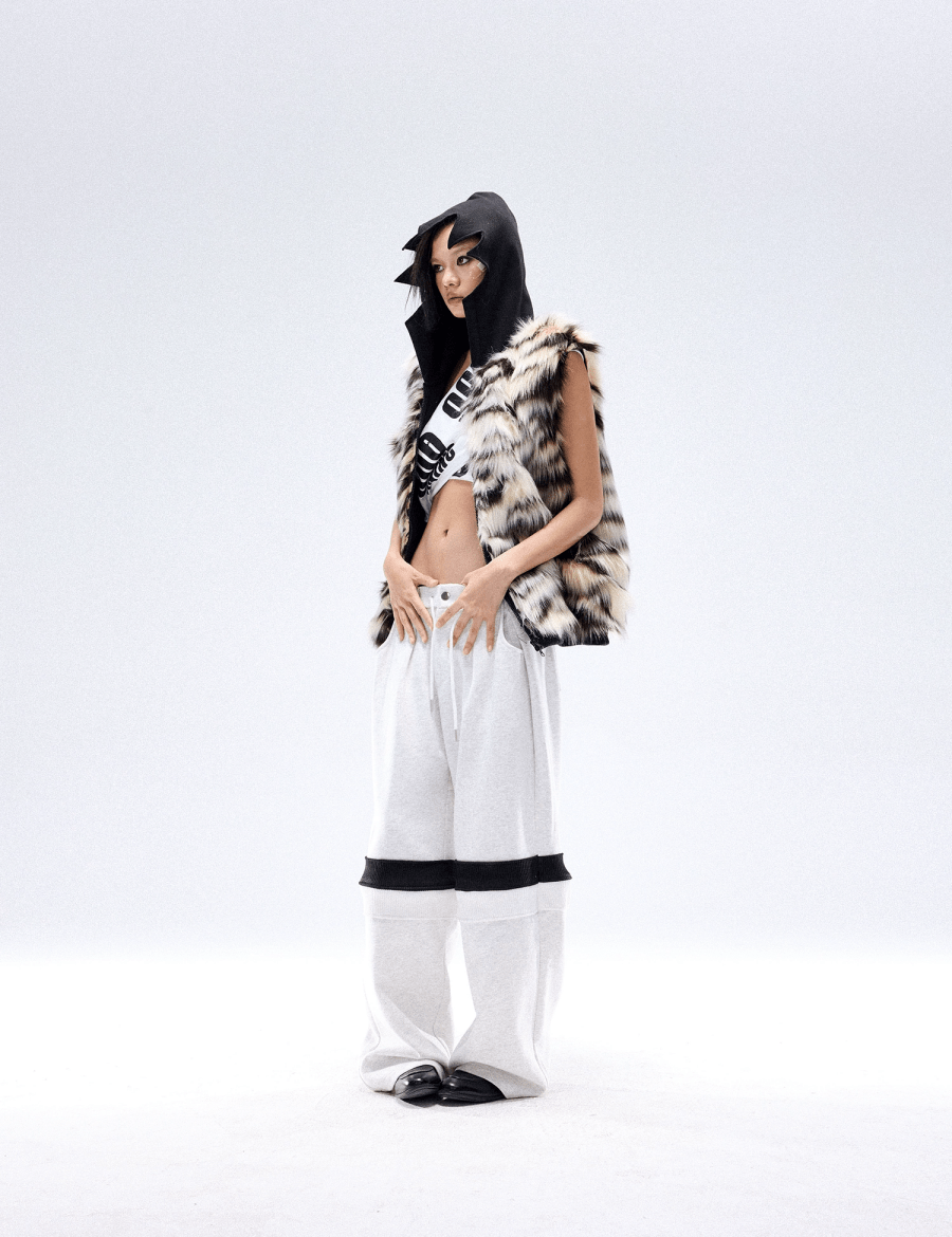 My Fantasy Series Tiger Spiked Crown Fur Vest - Dekayed
