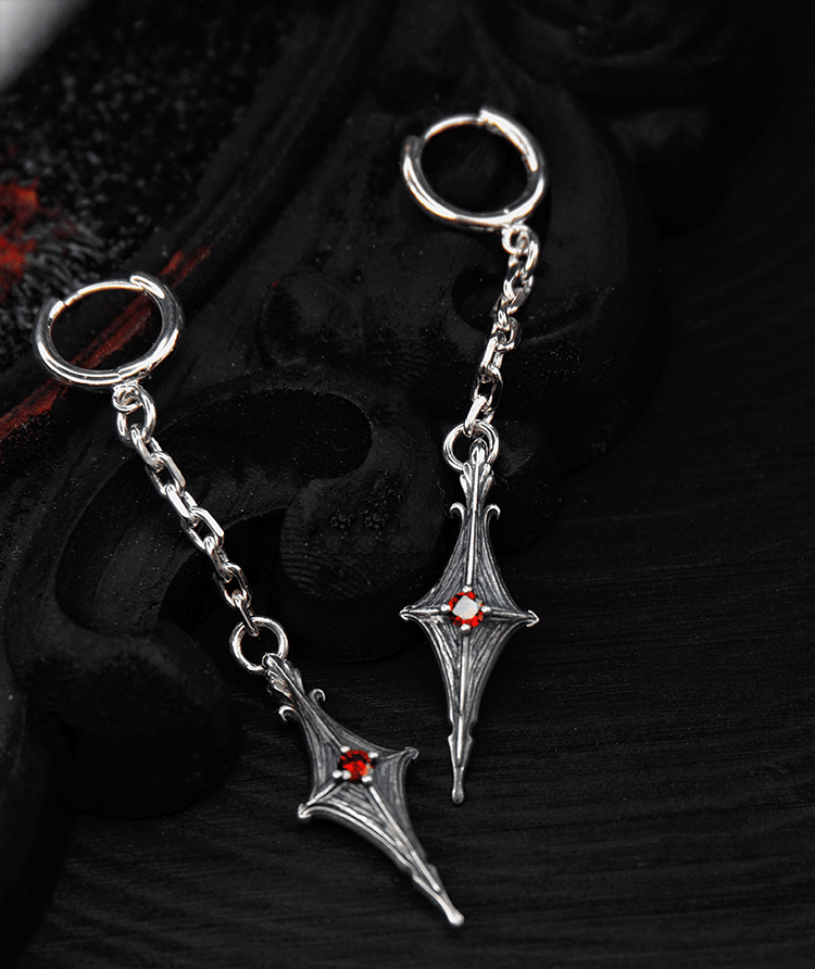 NightMelody Crimson Dagger Earrings - Dekayed