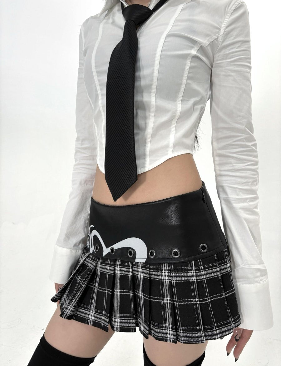 ONNASENSHI Leather Patchwork Miniskirt - Dekayed