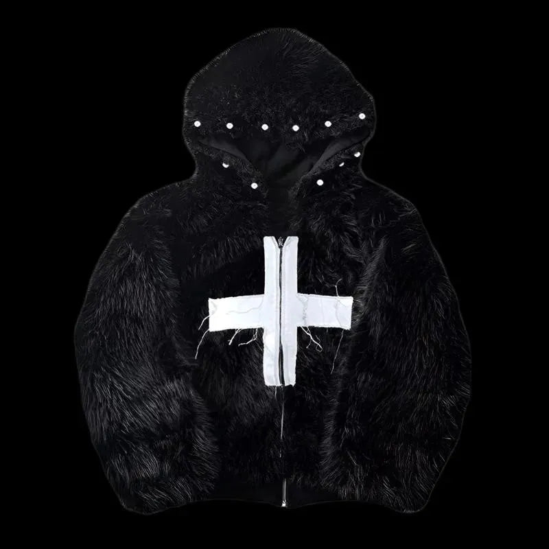 PAIIKI "Cyrus Empire" seal cross anti - mink furJacket - Dekayed