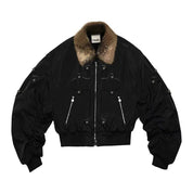 PAIKI "Cyrus Empire" Holy Cross Fur Bomber Jacket - Dekayed
