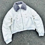 PAIKI "Cyrus Empire" Holy Cross Fur Bomber Jacket - Dekayed