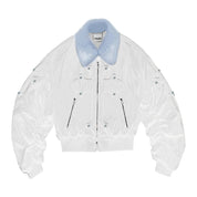 PAIKI "Cyrus Empire" Holy Cross Fur Bomber Jacket - Dekayed