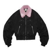 PAIKI "Cyrus Empire" Holy Cross Fur Bomber Jacket - Dekayed
