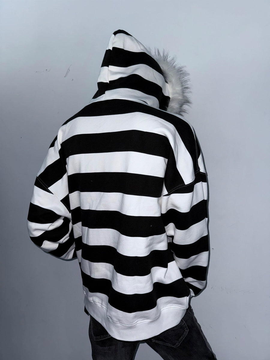PAIKI "Peace Song" Skull Cross Fur Jacket - Dekayed
