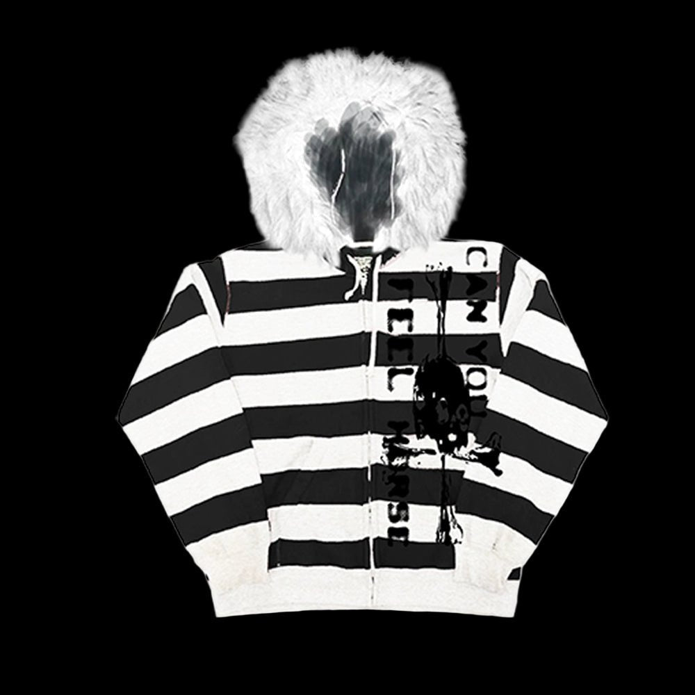PAIKI "Peace Song" Skull Cross Fur Jacket - Dekayed