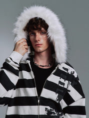 PAIKI "Peace Song" Skull Cross Fur Jacket - Dekayed