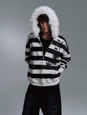 PAIKI "Peace Song" Skull Cross Fur Jacket - Dekayed