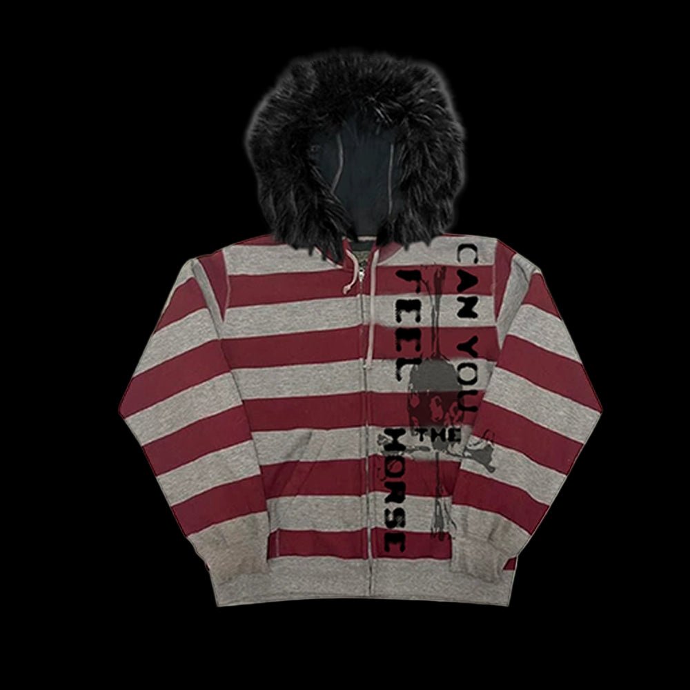 PAIKI "Peace Song" Skull Cross Fur Jacket - Dekayed