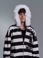 PAIKI "Peace Song" Skull Cross Fur Jacket - Dekayed