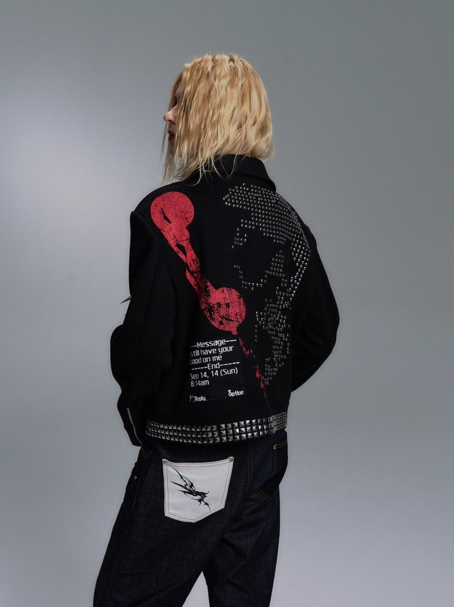 PAIKI "Skull News Armor" Woolen Jacket - Dekayed