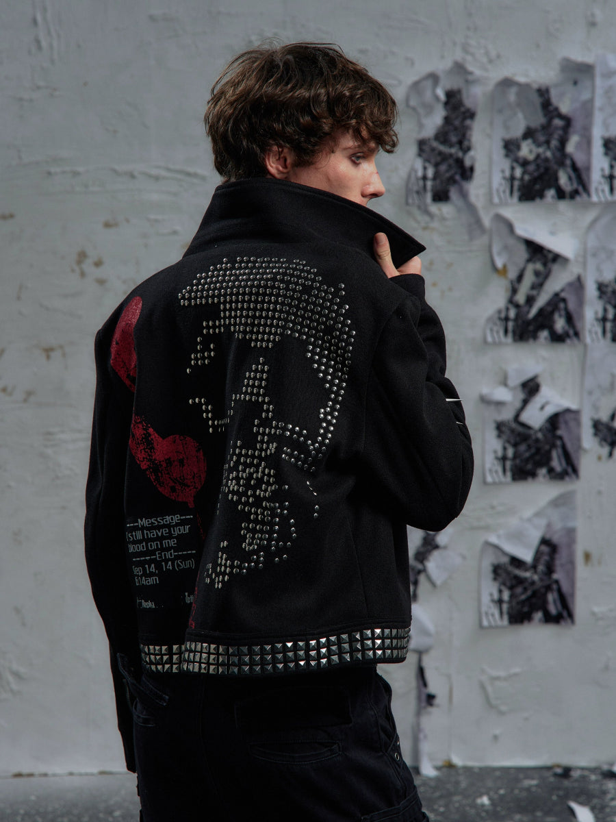PAIKI "Skull News Armor" Woolen Jacket - Dekayed