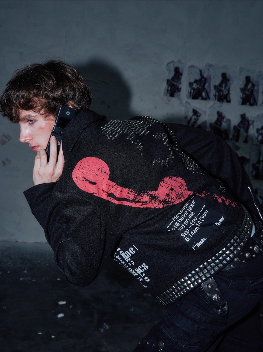PAIKI "Skull News Armor" Woolen Jacket - Dekayed