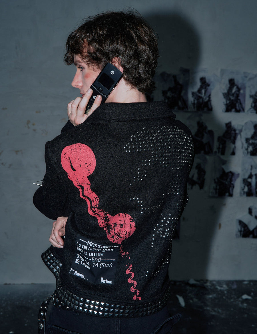 PAIKI "Skull News Armor" Woolen Jacket - Dekayed