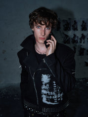 PAIKI "Skull News Armor" Woolen Jacket - Dekayed