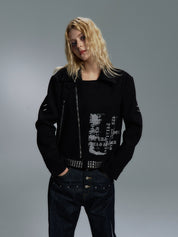 PAIKI "Skull News Armor" Woolen Jacket - Dekayed