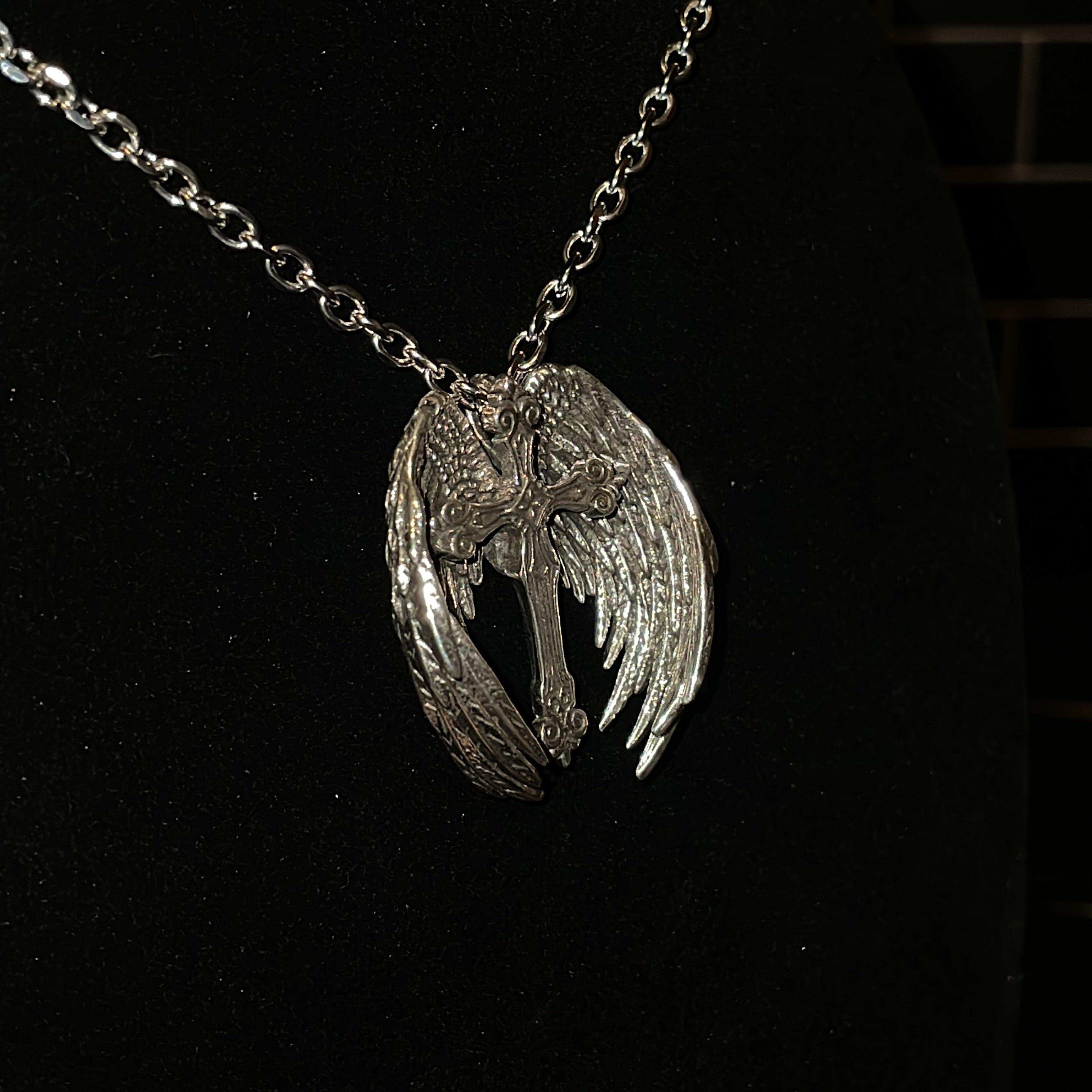 "Vintage Winged Angel Necklace"