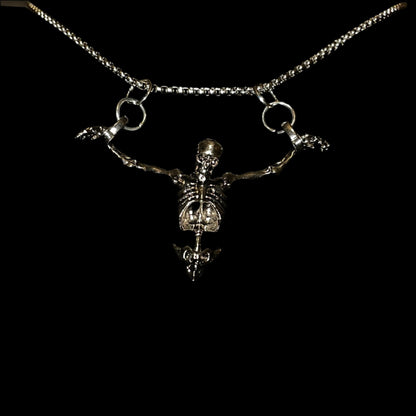 "Crucified Skeleton Necklace"