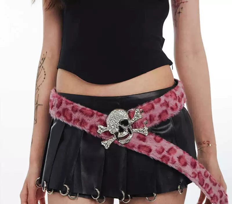 Pink Leopard Heart Belt - Dekayed