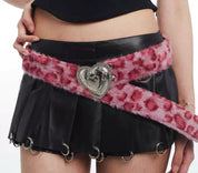 Pink Leopard Heart Belt - Dekayed