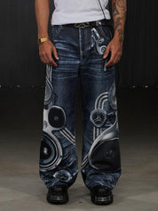 DND4DES "Python Music Festival" Flared Jeans