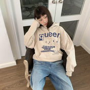 A girl model wearing POH Bohemian Queen Hoodie "boho hoodie" from dekayed clothing.