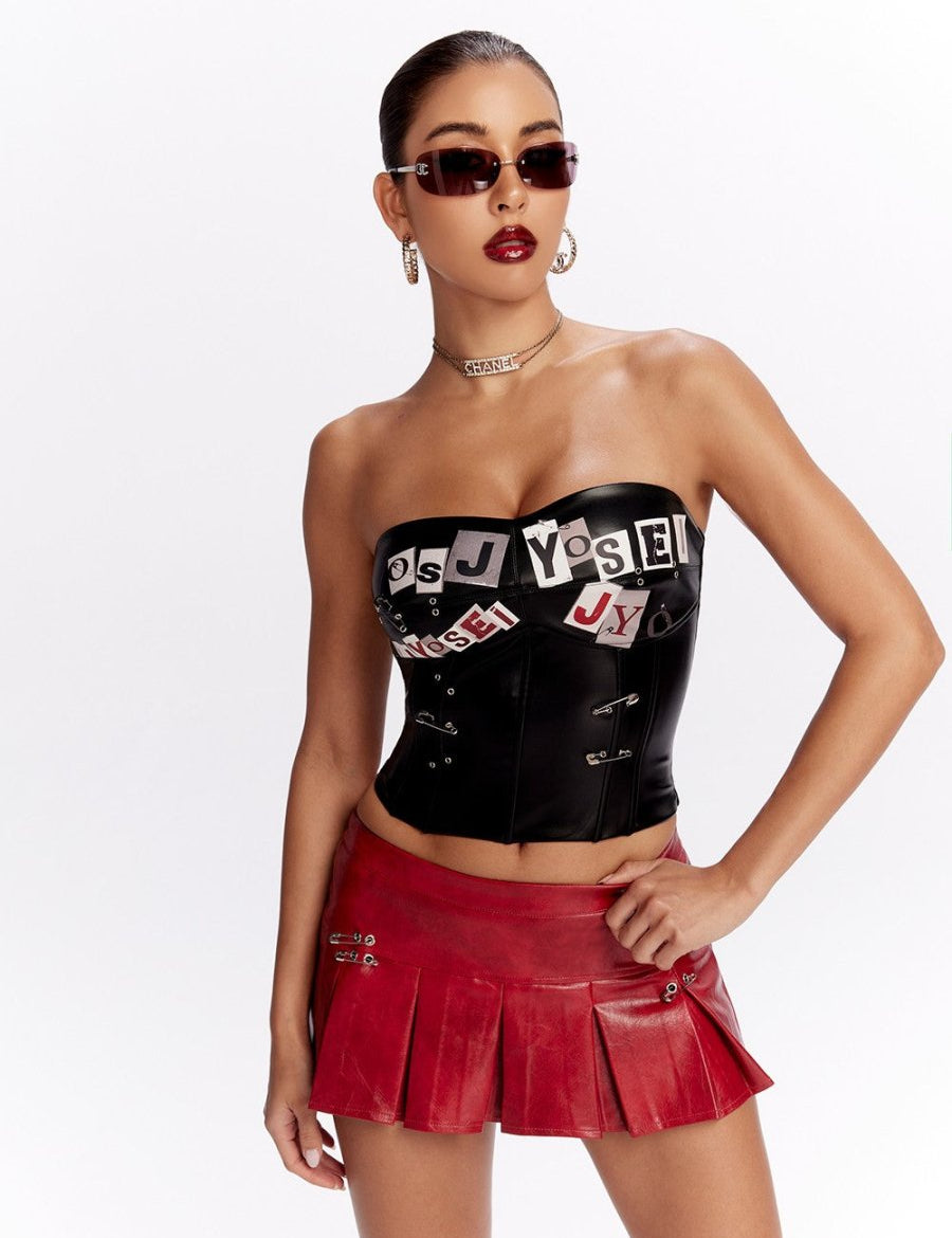 RebelEdge Fishbone Leather Tube Top - Dekayed