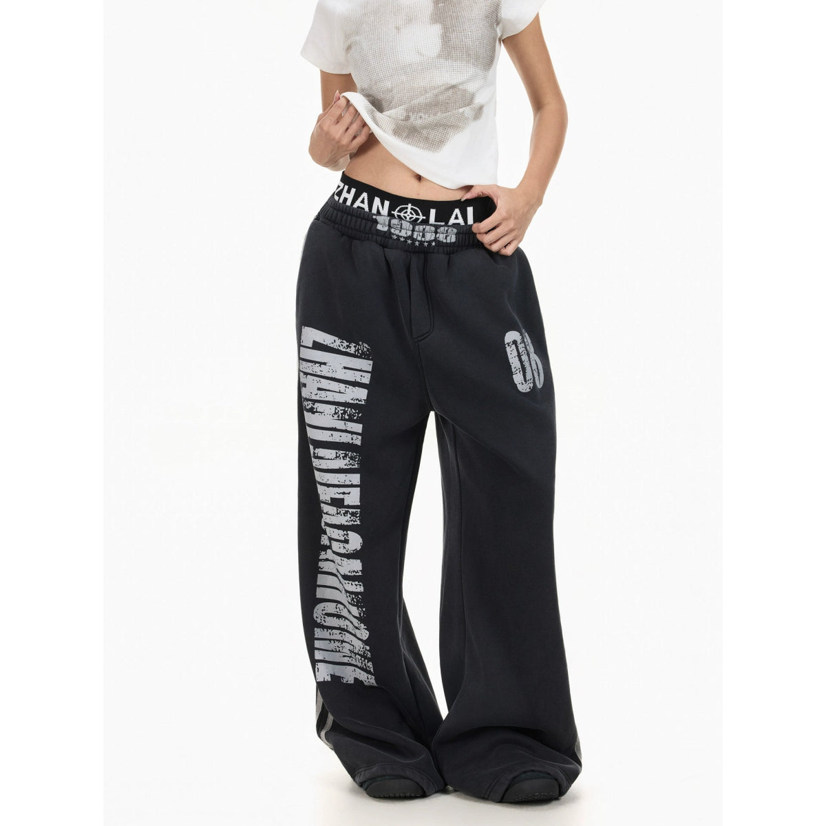 Retro Double Waistband Fleece Sweatpants - Dekayed