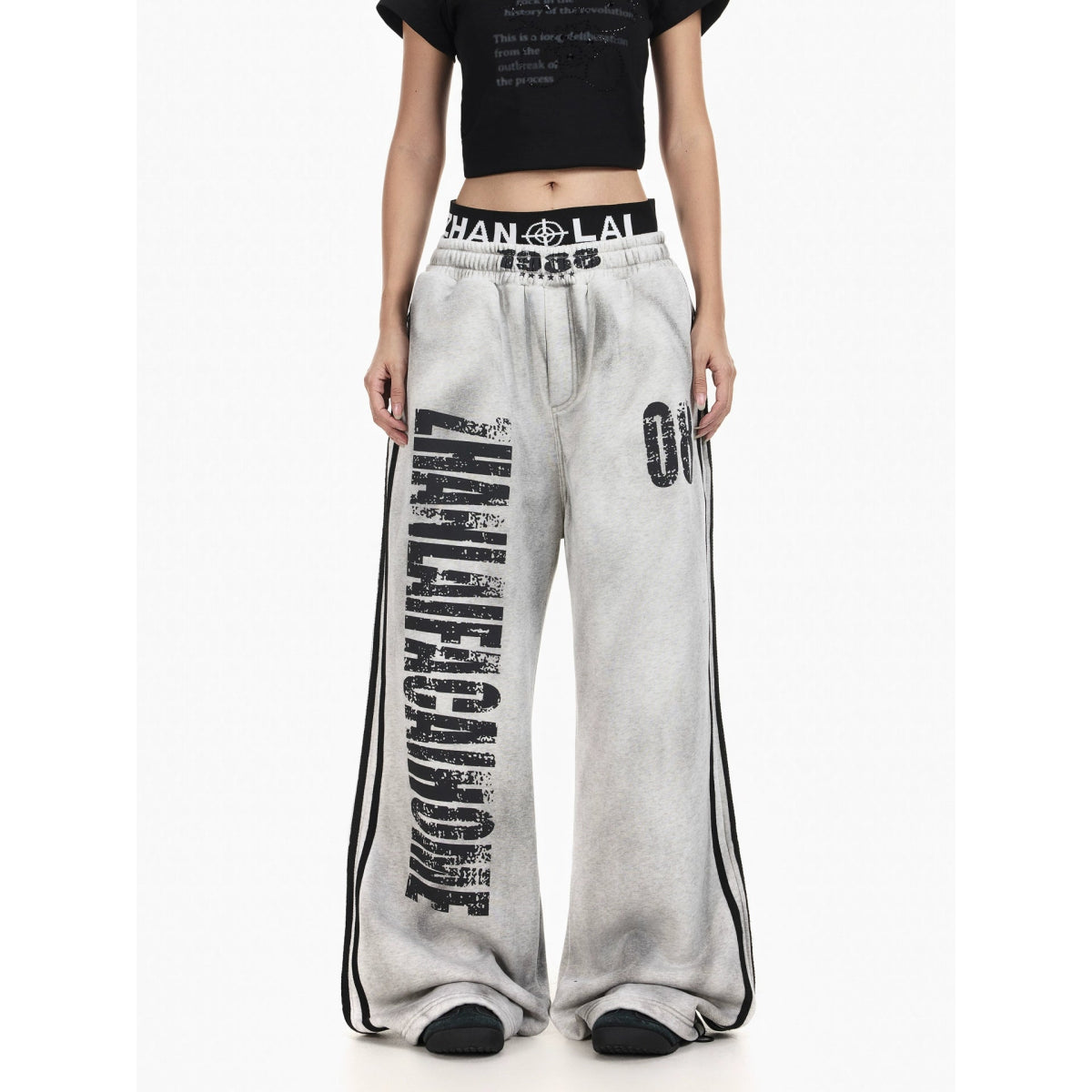 Retro Double Waistband Fleece Sweatpants - Dekayed