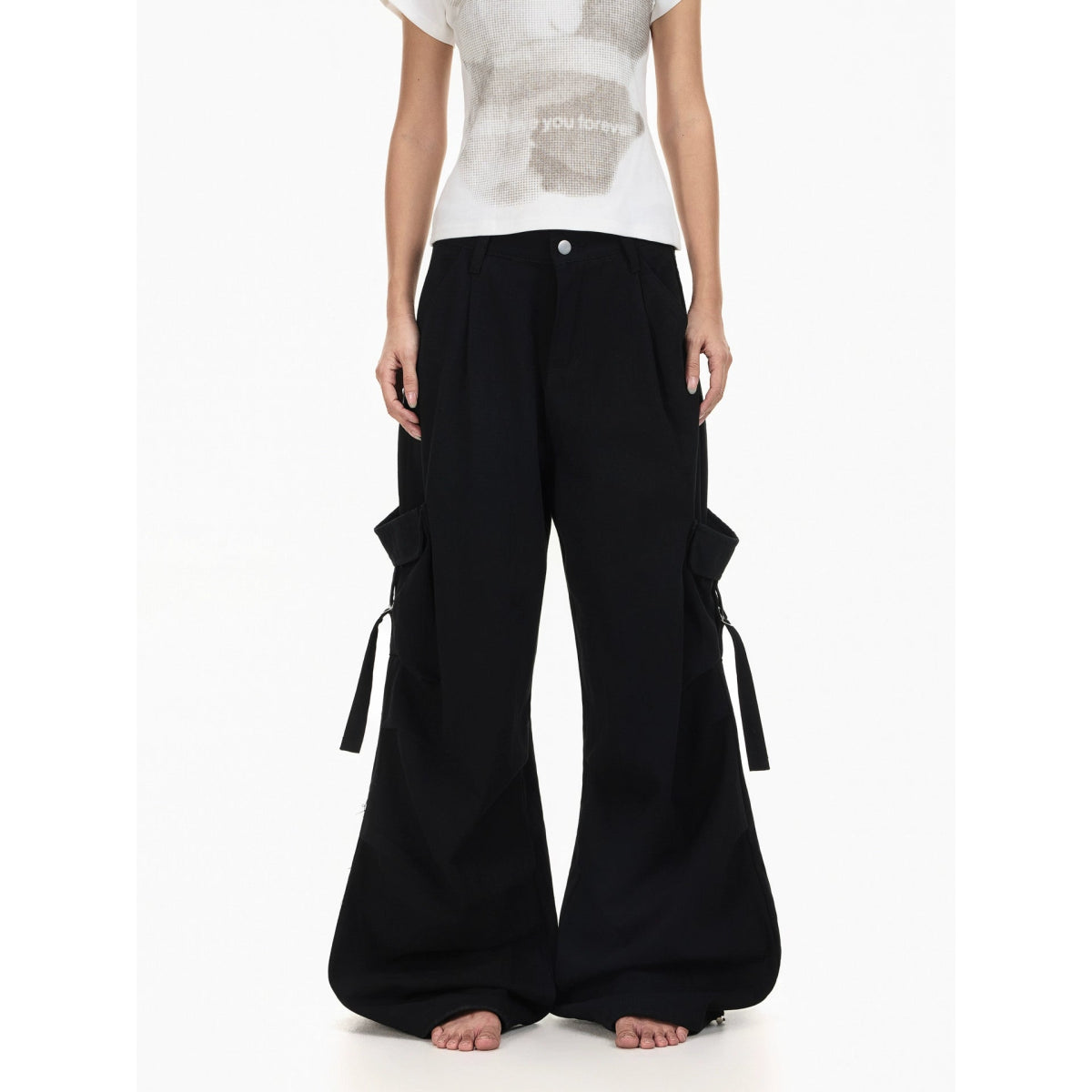 Retro Slogan Multi - Pocket Pants - Dekayed