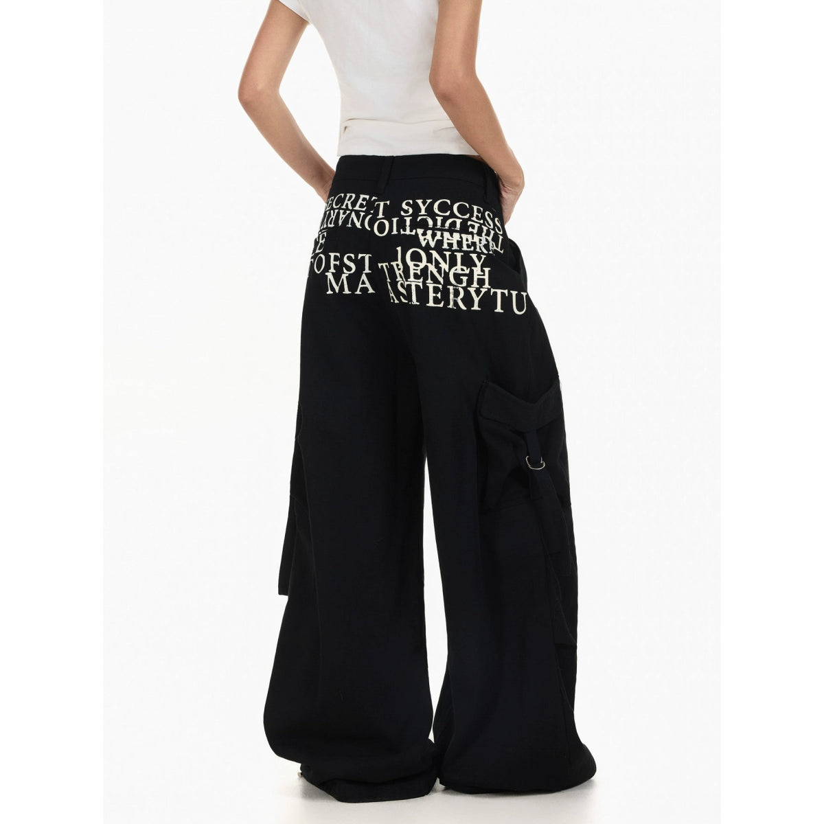 Retro Slogan Multi - Pocket Pants - Dekayed