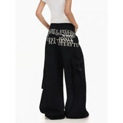 Retro Slogan Multi - Pocket Pants - Dekayed