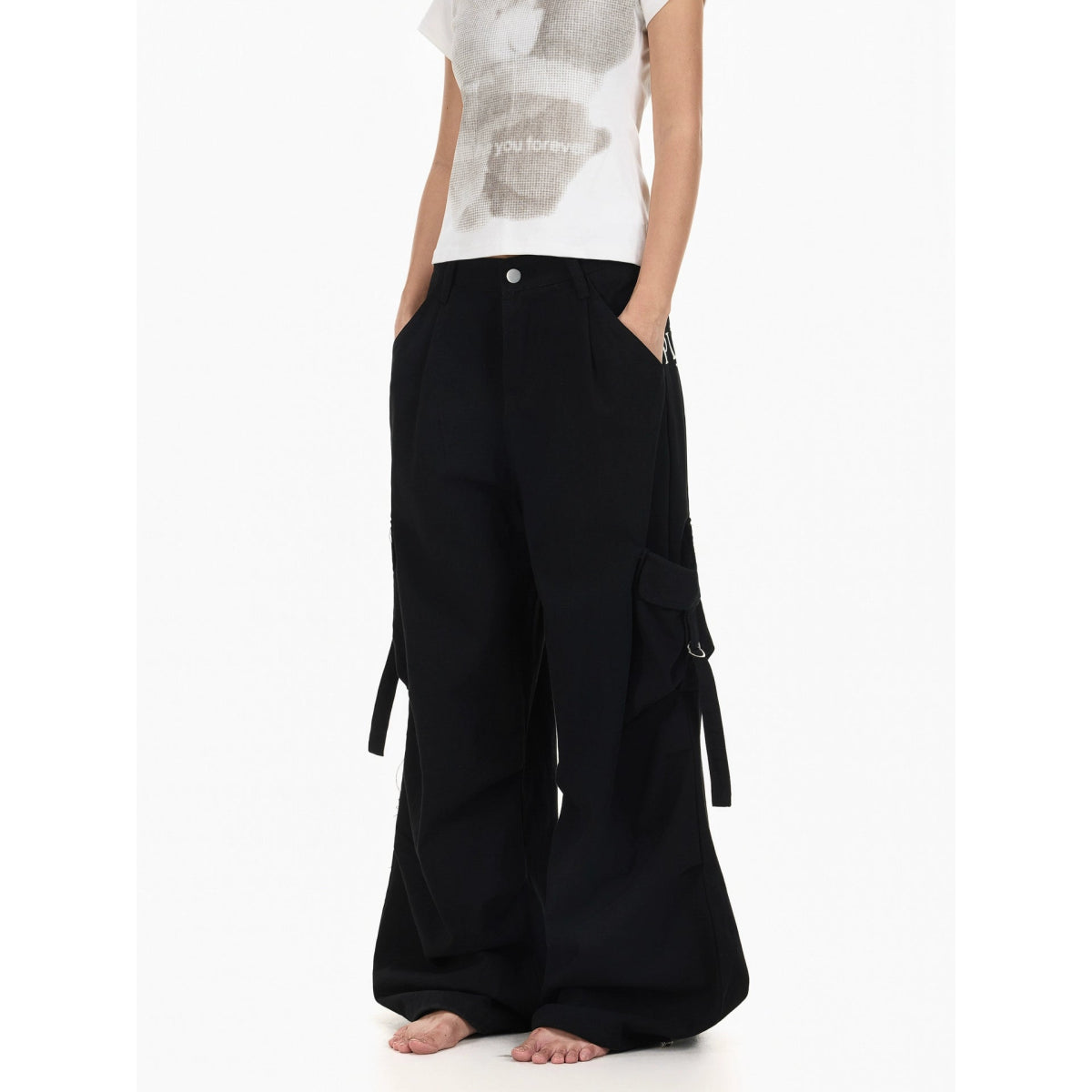 Retro Slogan Multi - Pocket Pants - Dekayed