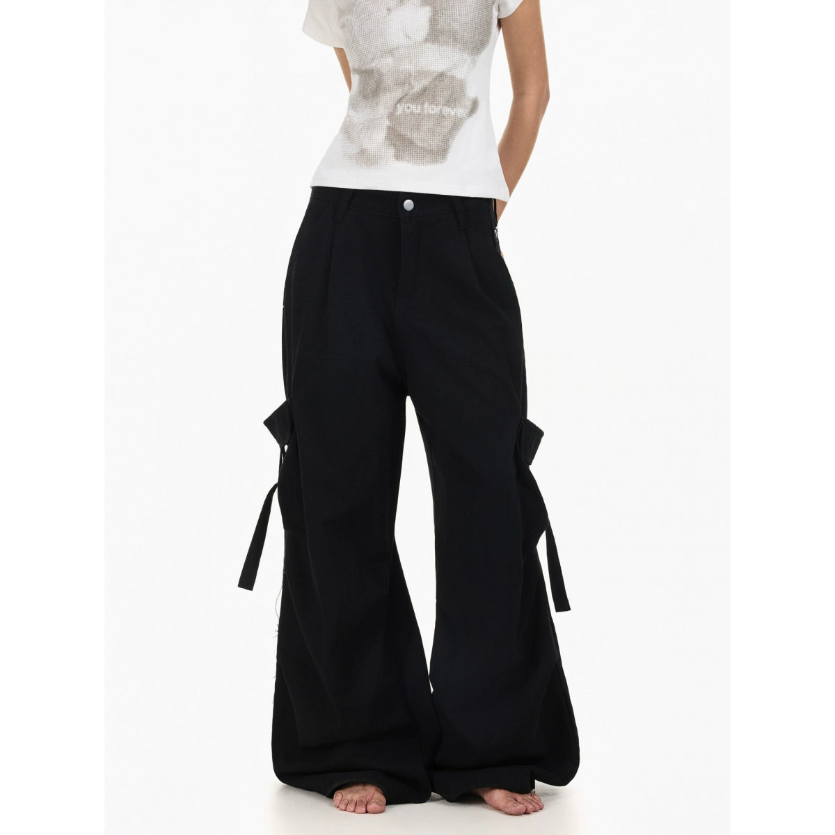 Retro Slogan Multi - Pocket Pants - Dekayed