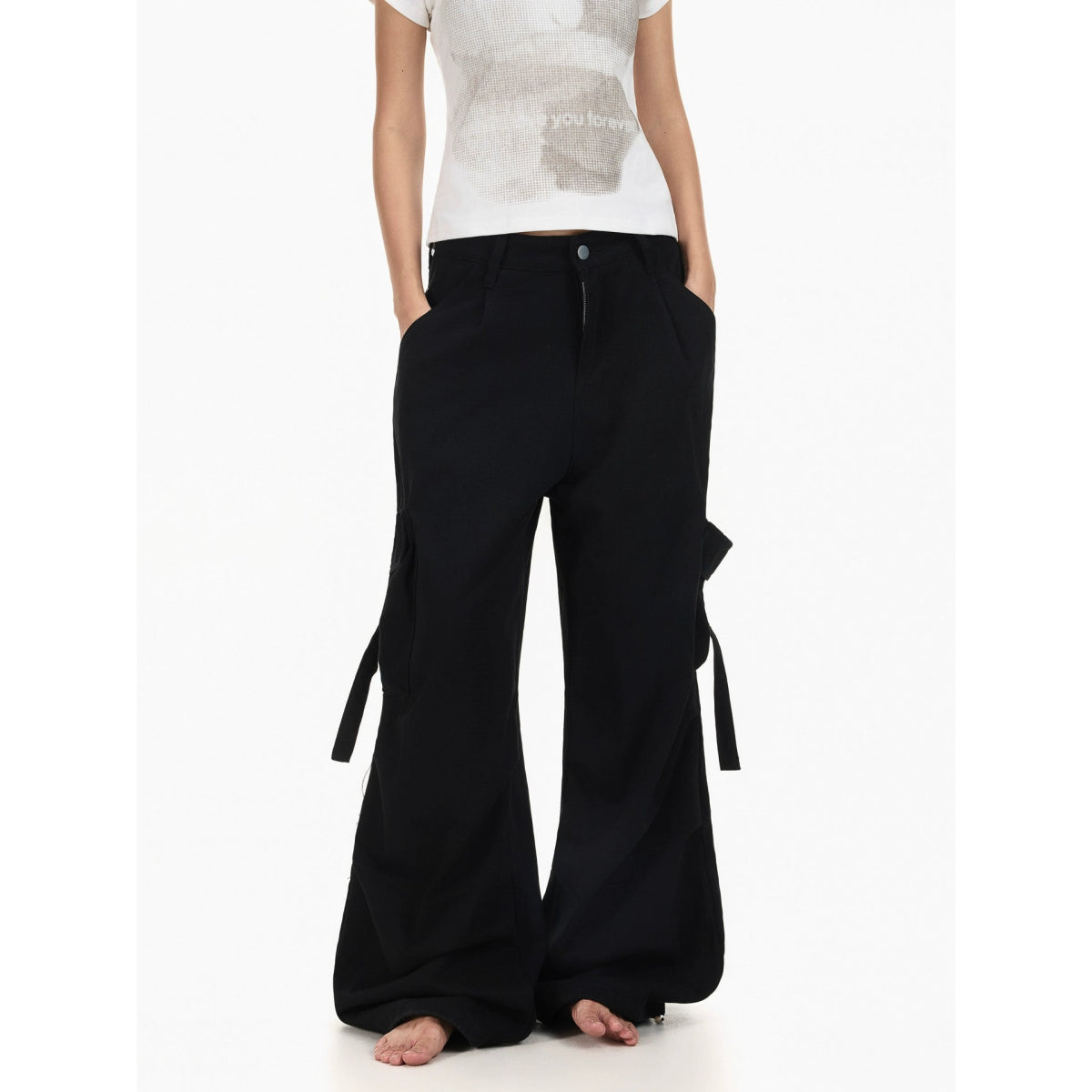 Retro Slogan Multi - Pocket Pants - Dekayed