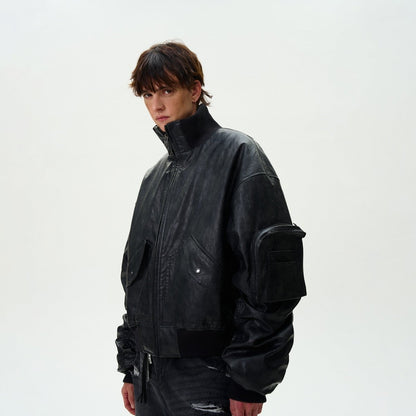 Retro Washed Cotton Bomber Jacket - Dekayed