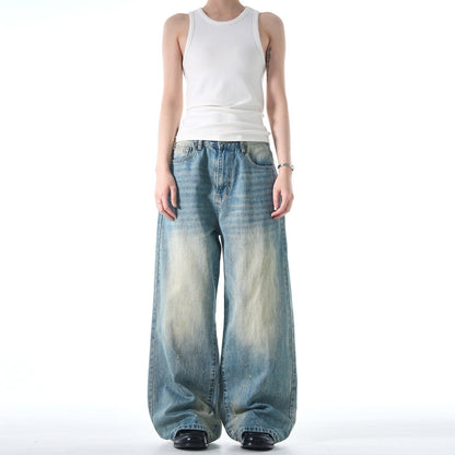 Retro Washed Design Cleanfit Baggy Jeans - Dekayed