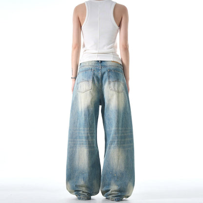 Retro Washed Design Cleanfit Baggy Jeans - Dekayed