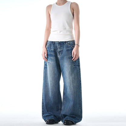 Rivet Design Pattern Baggy Jeans - Dekayed