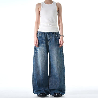 Rivet Design Pattern Baggy Jeans - Dekayed