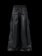 RO Waxed Black Cargos Pants - Genuine Leather Pants "Men" - Dekayed